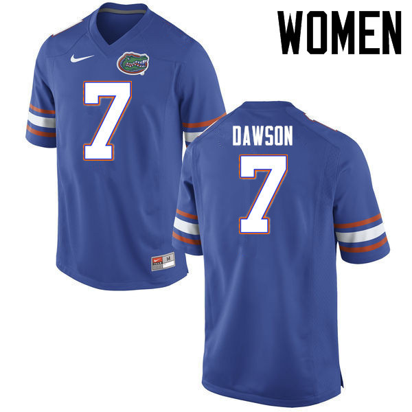 Women Florida Gators #7 Duke Dawson College Football Jerseys Sale-Blue